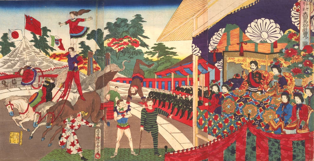Procession across the Rokugo River – early visualization of imperial presence