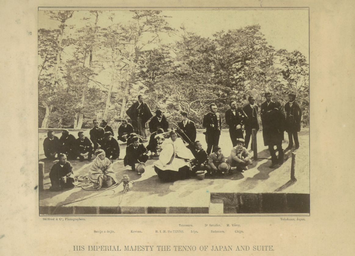 Emperor Meiji and retinue – informal group photograph